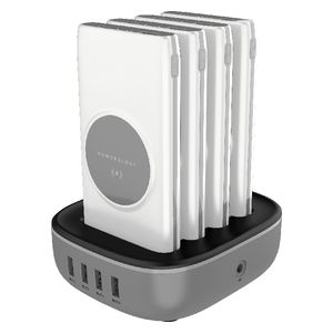Powerology PPBCHA1041-WH - 10000mah - 4 in 1 Wireless Power Bank - White