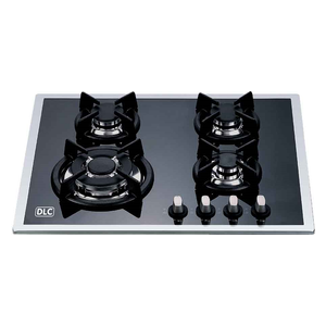 طباخ داخلي دي ال سي غازي - 4 مشاعل - GHG-604A-ACBIS - اسود زجاجي