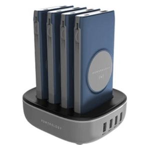 Powerology PPBCHA1041-BU - 10000mah - 4 in 1 Wireless Power Bank - Blue