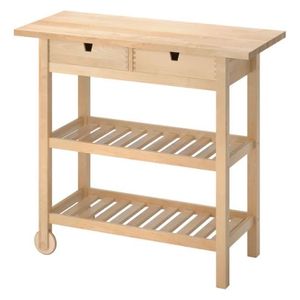  عربة مطبخ خشب البتولا ايكيا - 100x43 سم 