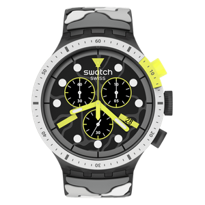  Swatch Watch SB02M400 For Unisex - Analog Display, Rubber Band - Black 