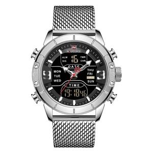  ساعة نافي فورس للرجال nf9153 - عرض بعقارب, سوار من المعدن - سلفر 