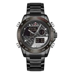  Naviforce Watch nf9171-black For Men - Analog Display, Stainless Steel Band - Black 