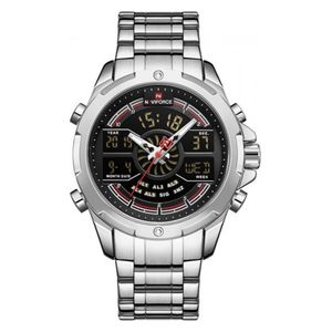  ساعة نافي فورس للرجال nf9170 - عرض بعقارب, سوار من ستانلس ستيل - سلفر 