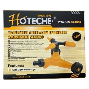 3 Arm Rotating Adjustable Water Sprinkler - Orange