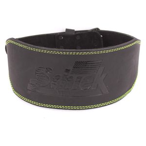  حزام شيك جلد لرفع الأثقال - اسود 