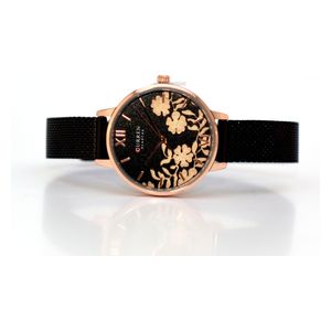  ساعة كورين للنساء C9065L - عرض بعقارب, سوار من ستانلس ستيل - اسود 