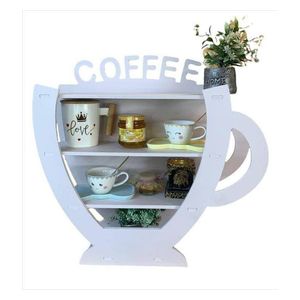  رف زاوية القهوة - ابيض 