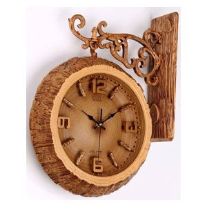  ساعة جدارية - 38x43 سم - خشب الورد 
