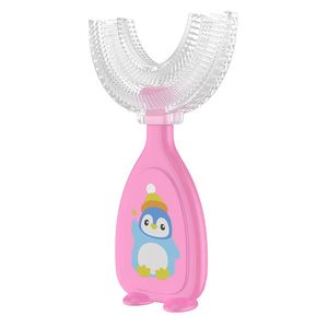  فرشاة أسنان للأطفال على شكل حرف U - وردي 