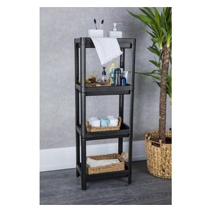  4 رفوف تخزين - اسود 