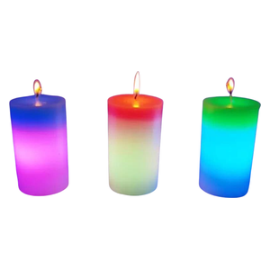  شمعة LED غير معطرة, 10 سم - متعددة الالوان 