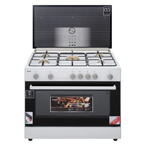 Haier HCR-9060BW - 5 Burners - Gas Cooker - White