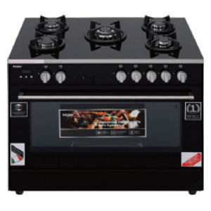  طباخ غازي هاير - 5 مشاعل - HPR-9060GB - اسود 