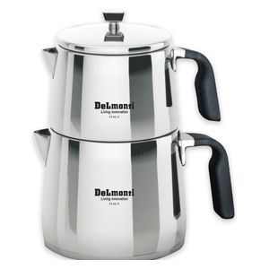  ابريق شاي مزدوج ديلمونتي, 2 لتر - ستانلس ستيل 