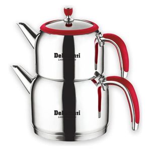  ابريق شاي مزدوج ديلمونتي, 2 لتر - ستانلس ستيل 