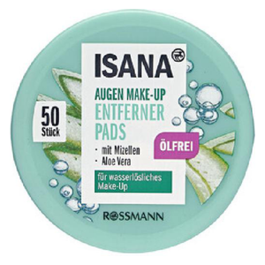  Isana Oil Free Eye Make-Up Remover Pads - 50 Pieces 