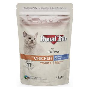  BonaCibo Kittens with Chicken Cat Food - 85g 