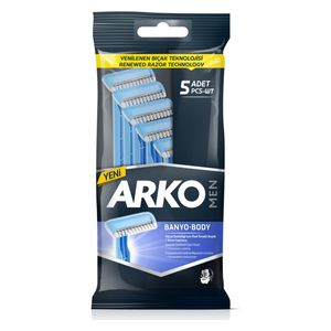  Arko Nem 2 Blades Men Razor, 5 Piece 