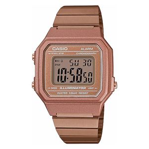  Casio Watch B650WC-5ADF For Unisex - Digital Display, Stainless Steel Band - Pink 