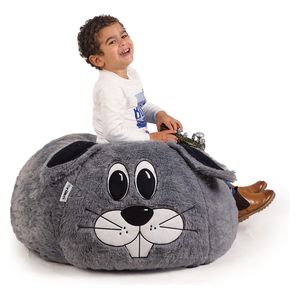  كرسي اريكة ارنب للاطفال بين باج - ابيض 