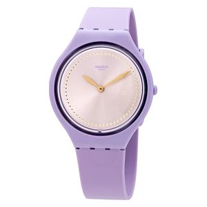  ساعة سواتج للنساء SVOV100 - عرض بعقارب, سوار من السيليكون - بنفسجي 