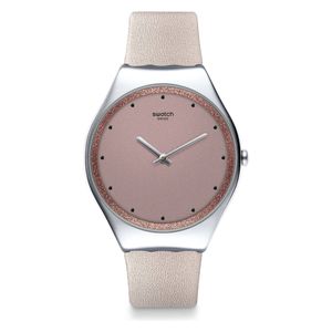  ساعة سواتج للنساء SYXS128 - عرض بعقارب, سوار من الجلد - بني 