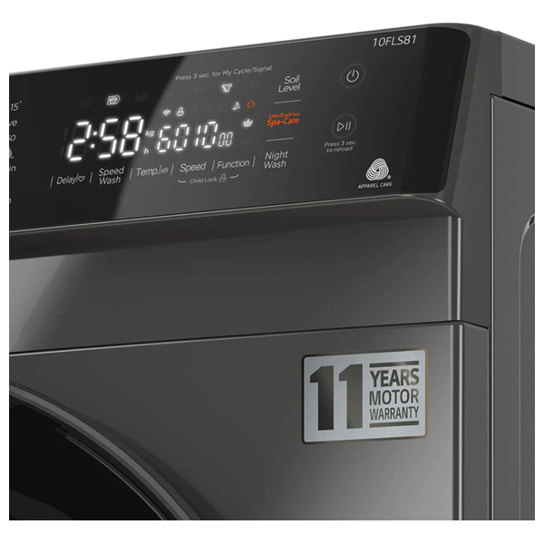 Alhafidh 10FLS81 - 10Kg - 1400RPM - Front Loading Washing Machine - Silver