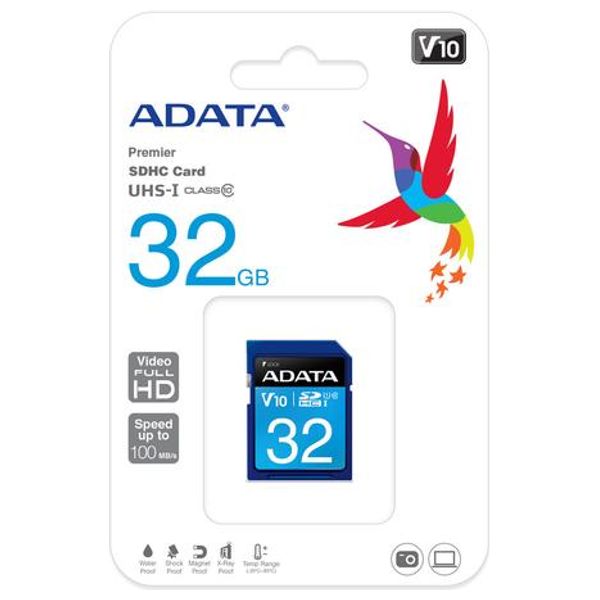 ADATA Premier Memory Card SDA 3.0 - 32GB - SD Card - Blue