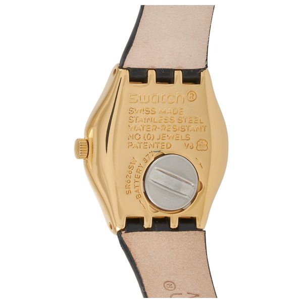  ساعة سواتج للنساء YSG156 - عرض بعقارب, سوار من الجلد - اسود 