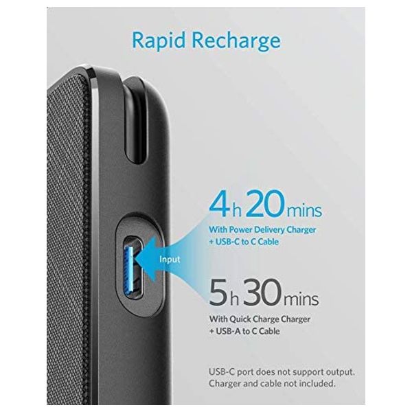 شاحن محمول انكر - A1221H11 - 10000mah - اسود