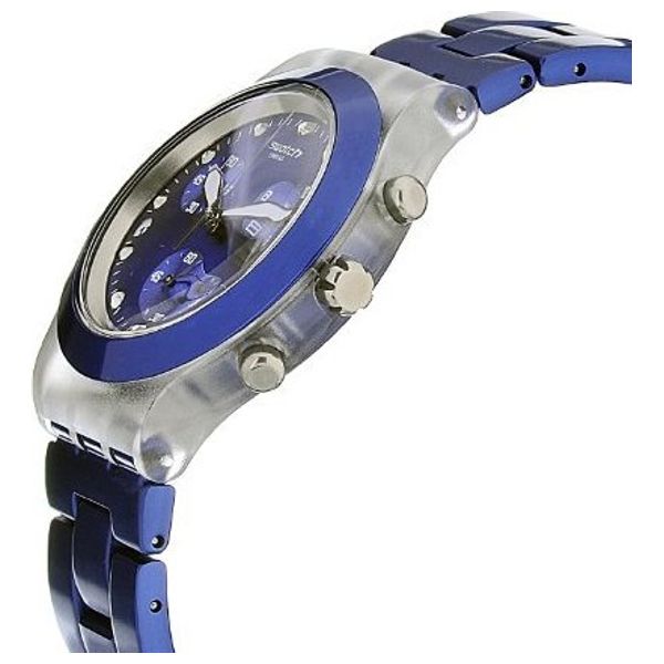  ساعة سواتج للجنسين SVCK4055G - عرض بعقارب, سوار من الالمنيوم - ازرق 