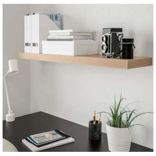  رف حائط ايكيا, 110X26 سم - بني 