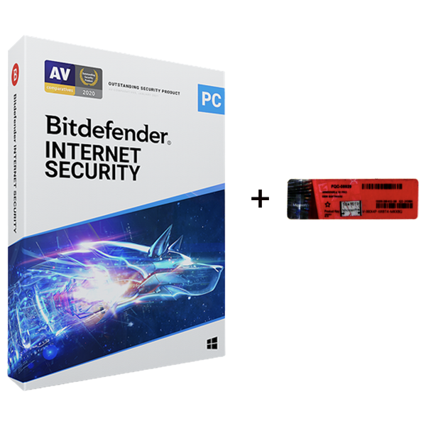 Bitdefender Internet Security 2020 - Antivirus Software & Windows 10 Pro License 