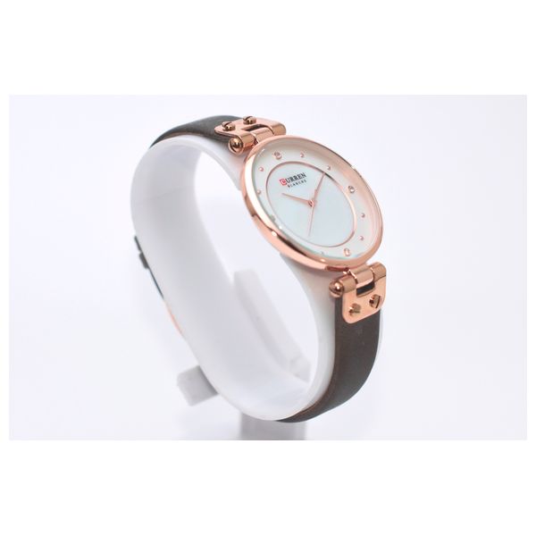  ساعة كورين للنساء C9056L-S - عرض بعقارب, سوار من جلد - رمادي 