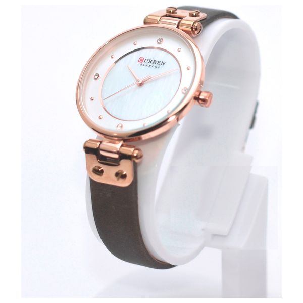  ساعة كورين للنساء C9056L-S - عرض بعقارب, سوار من جلد - رمادي 