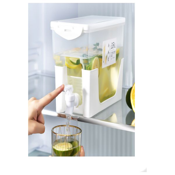  حافظة عصائر وسوائل بلاستيكية مقاومة للحرارة بصنبور - 26.5x13x18 سم 