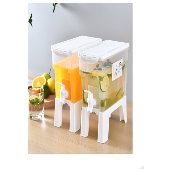  حافظة عصائر وسوائل بلاستيكية مقاومة للحرارة بصنبور - 26.5x13x18 سم 