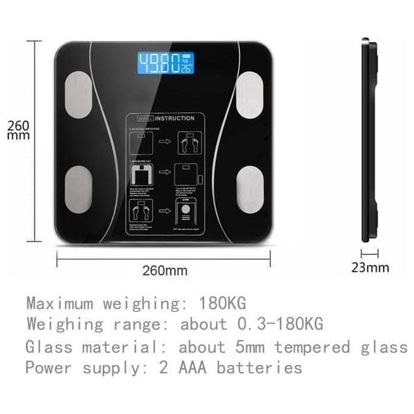  Smart Electronic Personal Scale - Black 