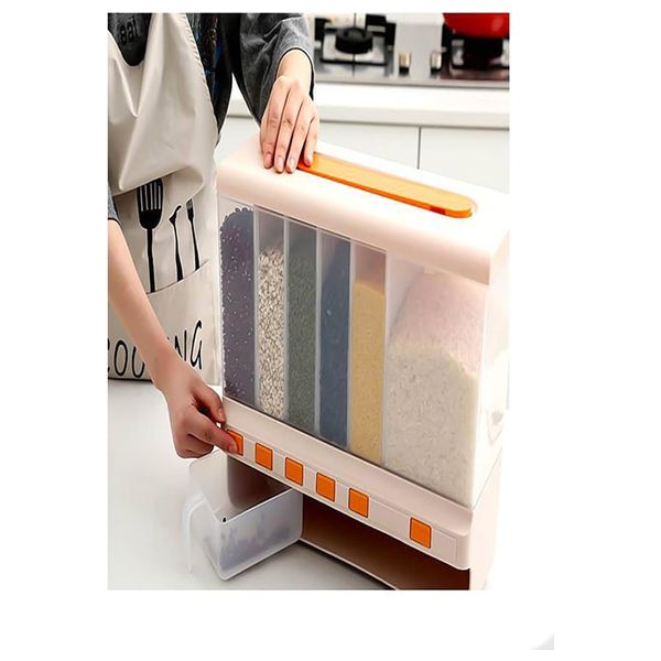  Plastic Container Divided into 6 Sections - White 