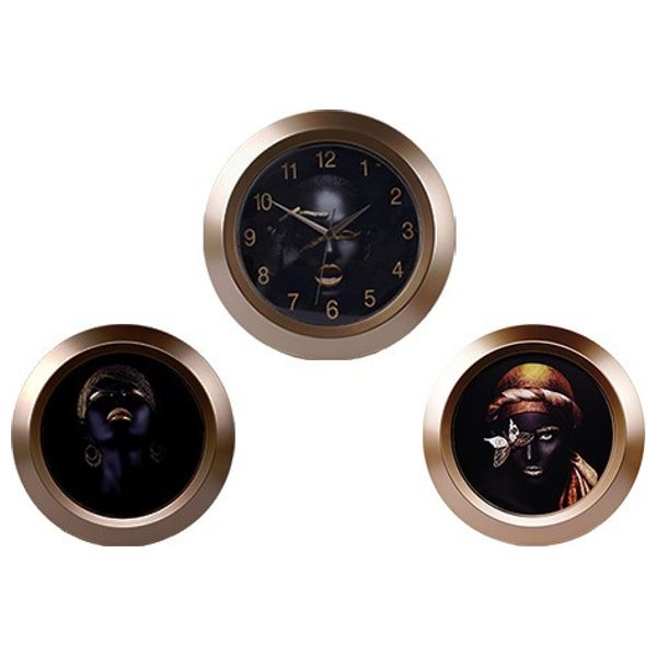  ساعة جدارية مع لوحتين - 27 سم 