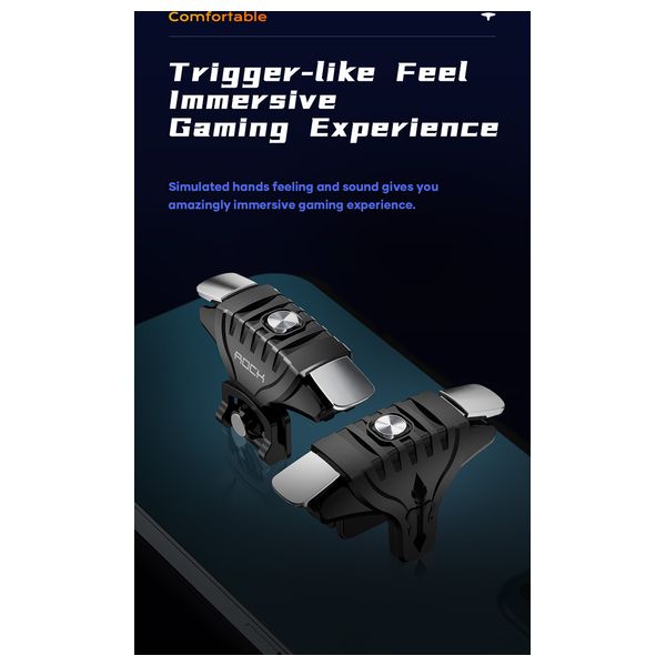  Rock Space Pubg Game Shooting Controller - Black 