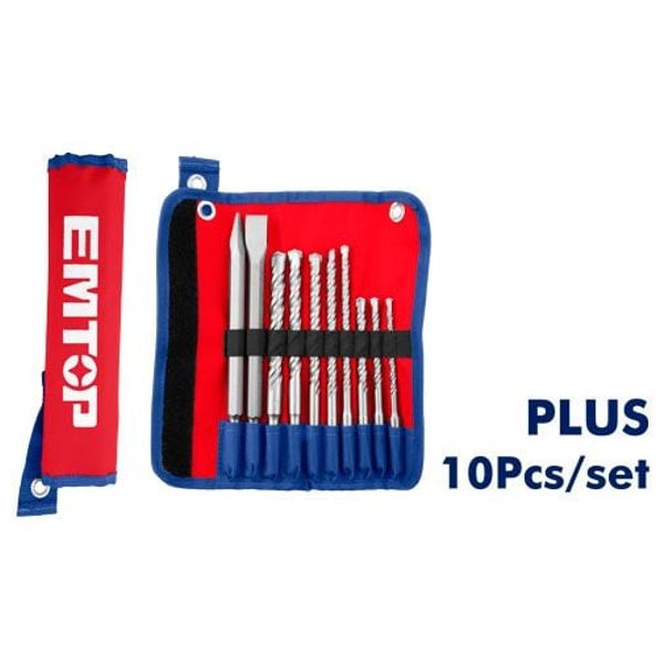 Emtop EHDR12101 - Twist Drill Bits Set - 10 Pieces