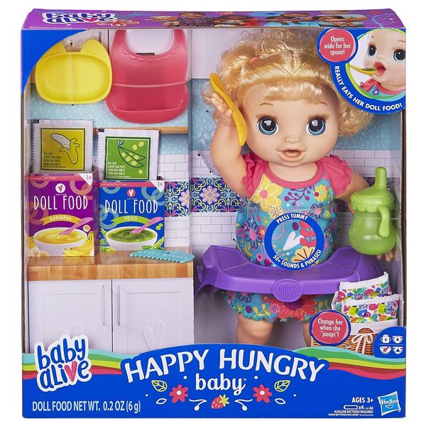  Hasbro Baby Alive Happy Hungry Baby Doll 