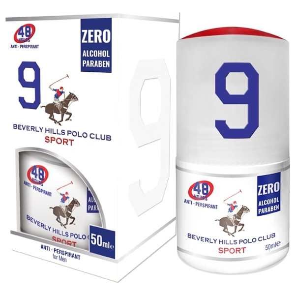 Nine by Beverly Hills Polo Club Men - Deodorant Body Roll On, 50ml