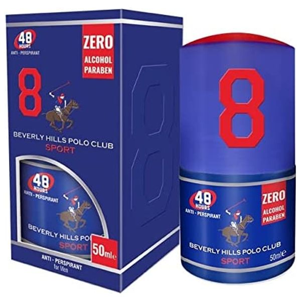 نمبر 8 من بيفرلي هيلز بولو كلب للرجال - رول مضاد للتعرق, 50 مل