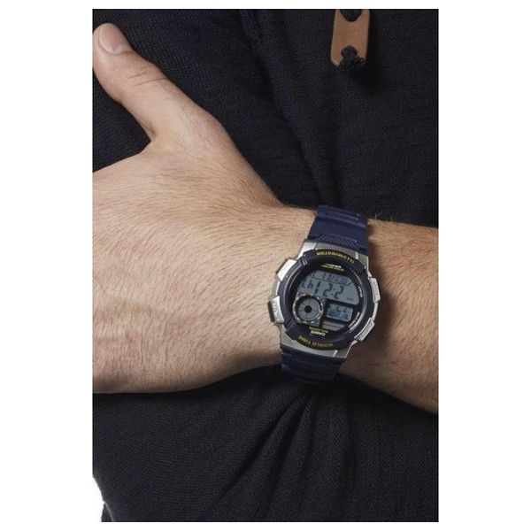  Casio Watch AE1000W2AVDF For Men - Analog Display, Resin Band - Black 