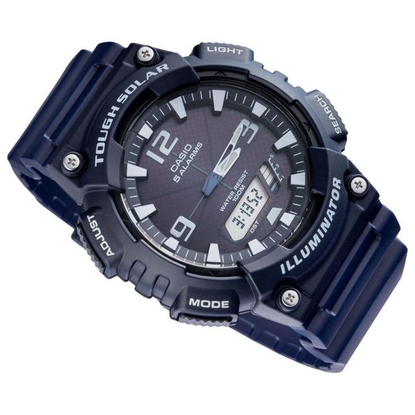  Casio Watch AQS810W2A2VDF For Men - Analog Display, Silicone Band - Blue 