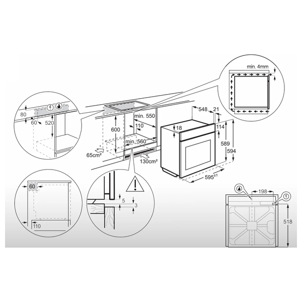 Electrolux EOG1102COX Built-In Gas Oven - 70L - Stainless Steel