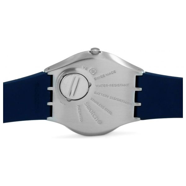  ساعة سواتج للرجال SS07S102 - عرض بعقارب, سوار من المطاط - ازرق 